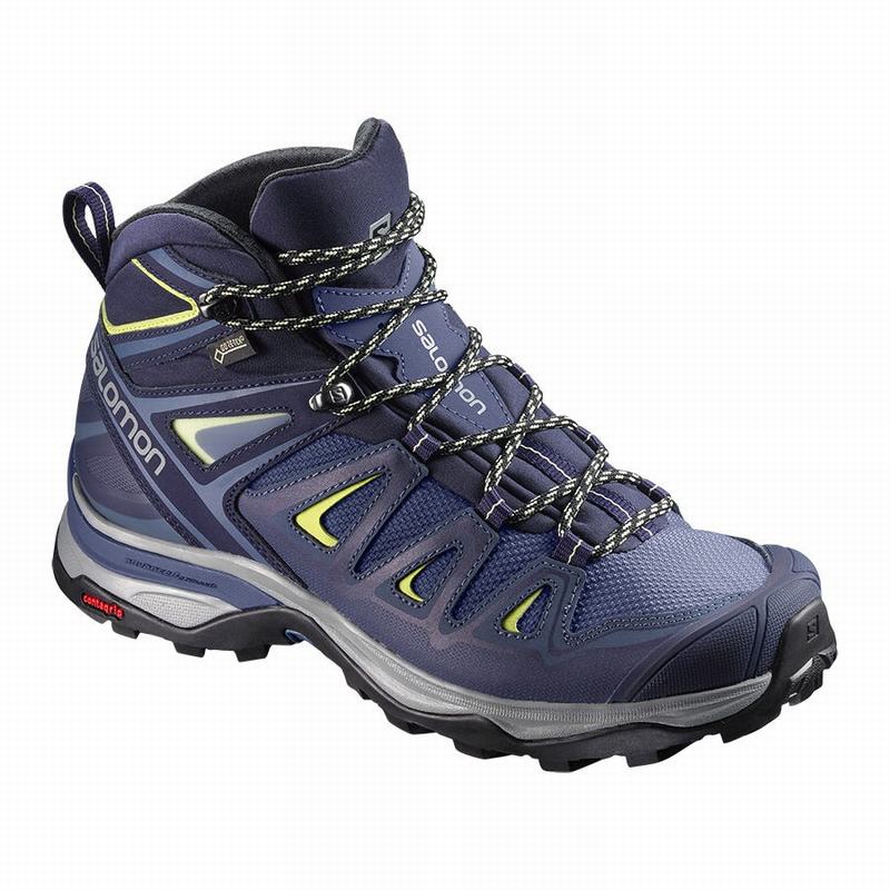 Salomon Hiking Boots Canada - Salomon Women's X ULTRA 3 WIDE MID GORE-TEX Blue